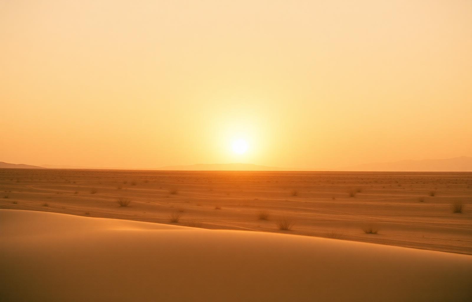 Desert horizon at golden hour